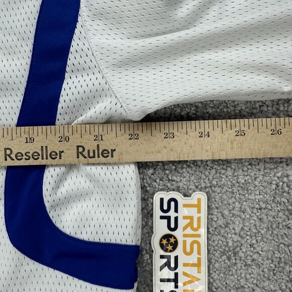 Kansas Jayhawks PE Basketball Shooting Shirt Mens Medium White Adidas Team Issue - Picture 12 of 12